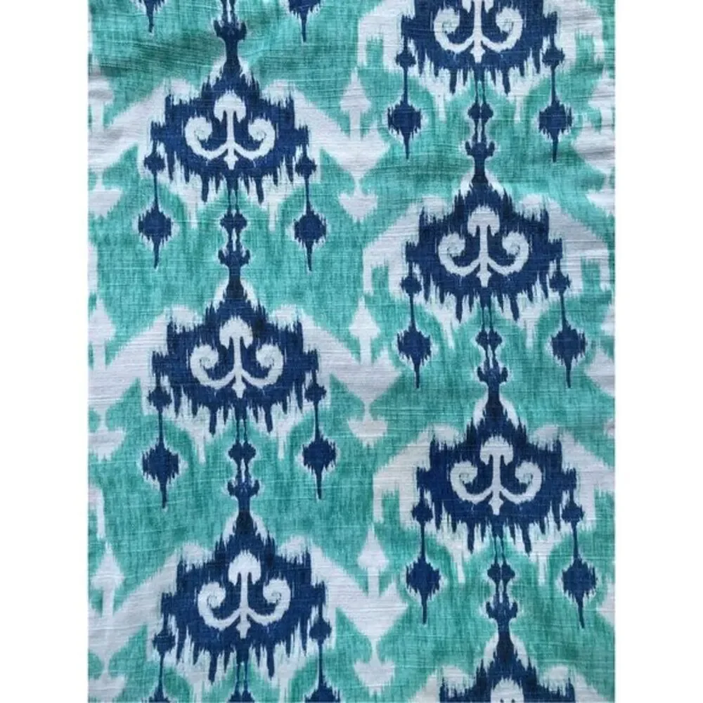 Threshold Turquoise Blue‎ White Table Runner Tassels - Picture 4 of 6